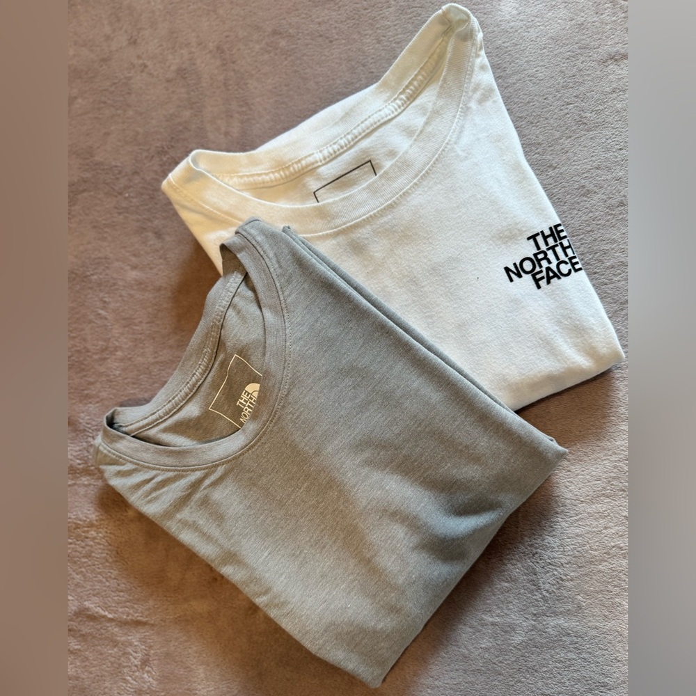 The North Face Tees Bundle (White Short Sleeve + Grey Long Sleeve) – Men’s XL